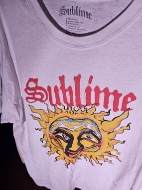 Sublime Band Tee - Pink with Yellow Sun Graphic
